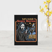 Leuke Halloween Laten we kijken Horror Films Ghost Kaart (Gele Bloem)