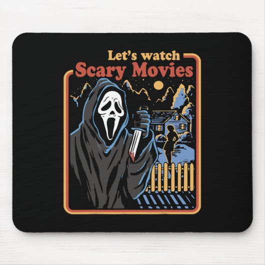 Leuke Halloween Laten we kijken Horror Films Ghost Muismat (Voorkant)