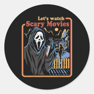Leuke Halloween Laten we kijken Horror Films Ghost Ronde Sticker