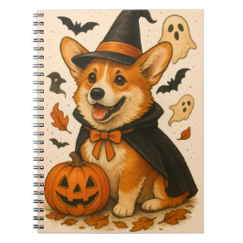 Leuke Halloween Lieve Aardige Corgi Pompoen Notitieboek