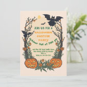 Leuke Halloween met pompoenen, vleermuizen en herf Kaart (Staand voorkant)