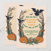 Leuke Halloween met pompoenen, vleermuizen en herf Kaart (Voorkant / Achterkant)