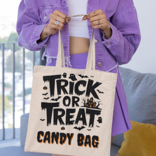 Leuke Halloween met trick-or-treat borden! Tote Bag