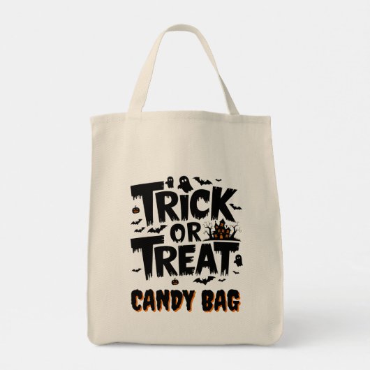Leuke Halloween met trick-or-treat borden! Tote Bag (Achterkant)