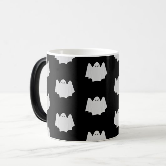 Leuke Halloween Mok - Zwart-wit spookpatroon (Voorkant links)