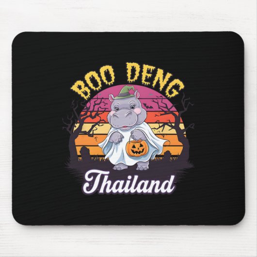 Leuke Halloween Moo Deng Hippo Baby Muismat (Voorkant)