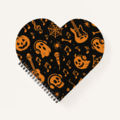 leuke Halloween muziek hart notitieboek (Voorkant)