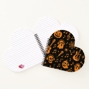 leuke Halloween muziek hart notitieboek
