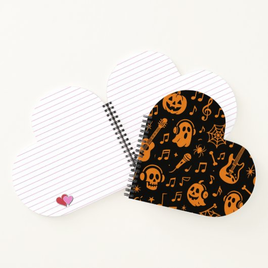 leuke Halloween muziek hart notitieboek (Binnen)