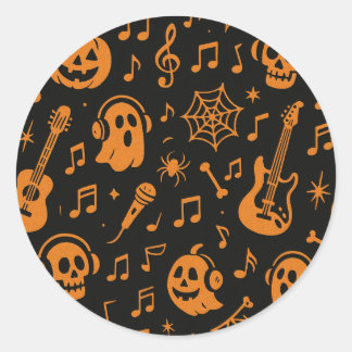 leuke Halloween-muzieksticker Ronde Sticker