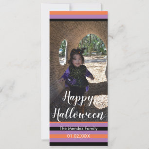 Leuke Halloween Oranje Zwarte Fotokaart Feestdagenkaart