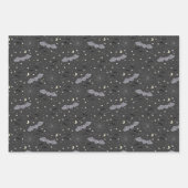 Leuke Halloween Paarse en zwarte Schattigee Meisje Inpakpapier Vel (Voorkant)