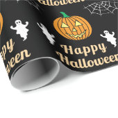 Leuke Halloween Party Schattige Ghosts Pumpkin Spi Cadeaupapier (Rol Hoek)