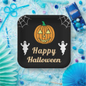 Leuke Halloween Party Schattige Ghosts Pumpkin Spi Papieren Bordje (Feest)