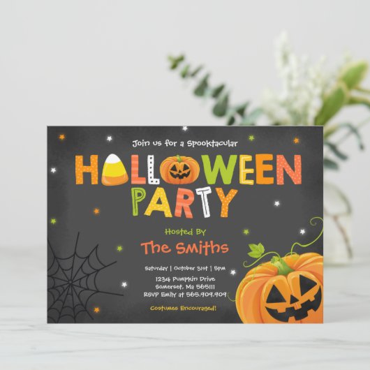 Leuke Halloween Party Spooktacular Halloween Party Kaart (Staand voorkant)