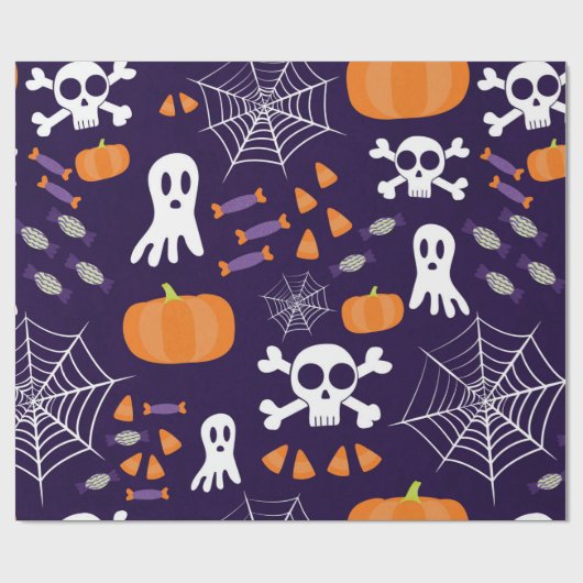 Leuke Halloween-patroon Cadeaupapier (Vlak)