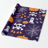 Leuke Halloween-patroon Cadeaupapier (Uitgerold)