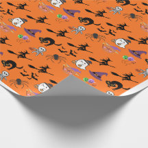 Leuke Halloween-patroon-cadeaupapier
