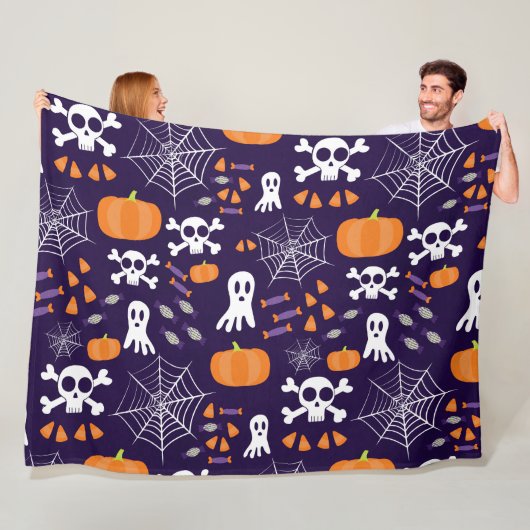 Leuke Halloween-patroon Fleece Deken (In situ)