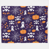 Leuke Halloween-patroon Fleece Deken (Voorkant (Horizontaal))