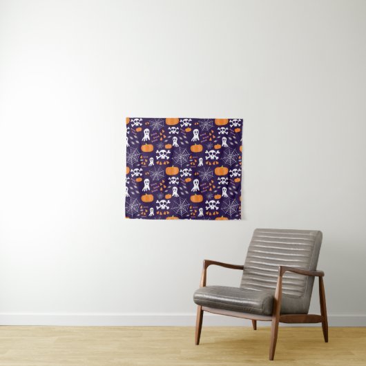 Leuke Halloween-patroon Wandkleed (In Situ (horizontaal))