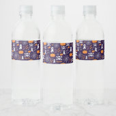 Leuke Halloween-patroon Waterfles Etiket (Flessen)