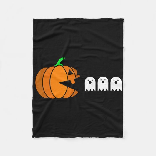 Leuke Halloween Pompoen Eating Ghost Fleece Deken (Voorkant)