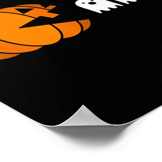 Leuke Halloween Pompoen Eating Ghost Poster (Hoek)