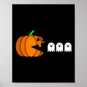 Leuke Halloween Pompoen Eating Ghost Poster (Voorkant)