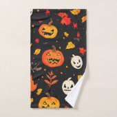 Leuke Halloween pompoen en bladeren Print Bad Handdoek (Handdoek)