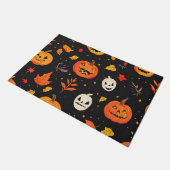 Leuke Halloween pompoen en bladeren Print Deurmat (Schuin)