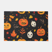 Leuke Halloween pompoen en bladeren Print Deurmat (Voorkant)