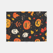 Leuke Halloween pompoen en bladeren Print Fleece Deken (Voorkant (Horizontaal))