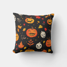 Leuke Halloween pompoen en bladeren Print Kussen