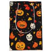 Leuke Halloween pompoen en bladeren Print Medium Cadeauzakje (Voorkant)
