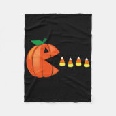 Leuke Halloween Pompoen Eten Candy Corn Fleece Deken (Voorkant)