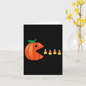Leuke Halloween Pompoen Eten Candy Corn Kaart (Gele Bloem)