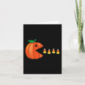 Leuke Halloween Pompoen Eten Candy Corn Kaart (Voorkant)