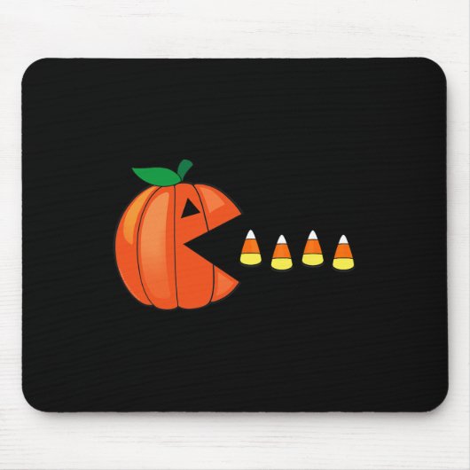 Leuke Halloween Pompoen Eten Candy Corn Muismat (Voorkant)