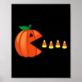 Leuke Halloween Pompoen Eten Candy Corn Poster (Voorkant)