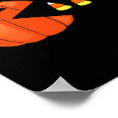 Leuke Halloween Pompoen Eten Candy Corn Poster (Hoek)