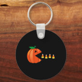 Leuke Halloween Pompoen Eten Candy Corn Sleutelhanger (Voorkant)