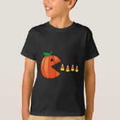 Leuke Halloween Pompoen Eten Candy Corn T-shirt (Voorkant)