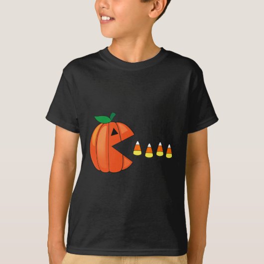 Leuke Halloween Pompoen Eten Candy Corn T-shirt (Voorkant)