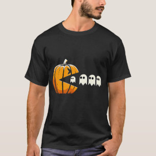 Leuke Halloween Pompoen Eten Spook, Gamer Vrouwen T-shirt