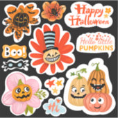 Leuke Halloween pompoen grappige stickers (Voorkant)