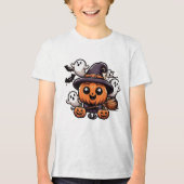 Leuke Halloween pompoen karakters Tri-Blend Shirt (Voorkant)