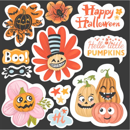 Leuke Halloween pompoen leuke stickers (Voorkant)