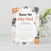 Leuke Halloween Pompoen Raad de Baby Food Game Kaart (Staand voorkant)