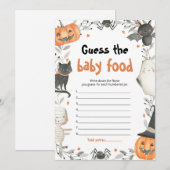 Leuke Halloween Pompoen Raad de Baby Food Game Kaart (Voorkant / Achterkant)
